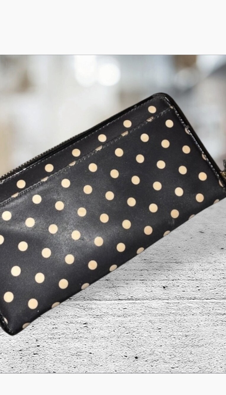 kate spade New York Black Polka Dot Zip Wallet - Picture 2 of 5